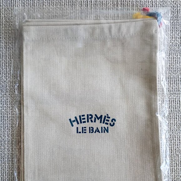 Set x3 HERMÈS LE BAIN Toiletry Makeup bag Twill canvas Beige 3 diff colors | NEW - Picture 9 of 9